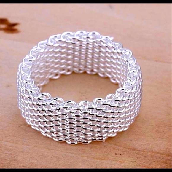 Stamped 925 Fine Sterling Silver Mesh Ring NWT $189 - Picture 5 of 7